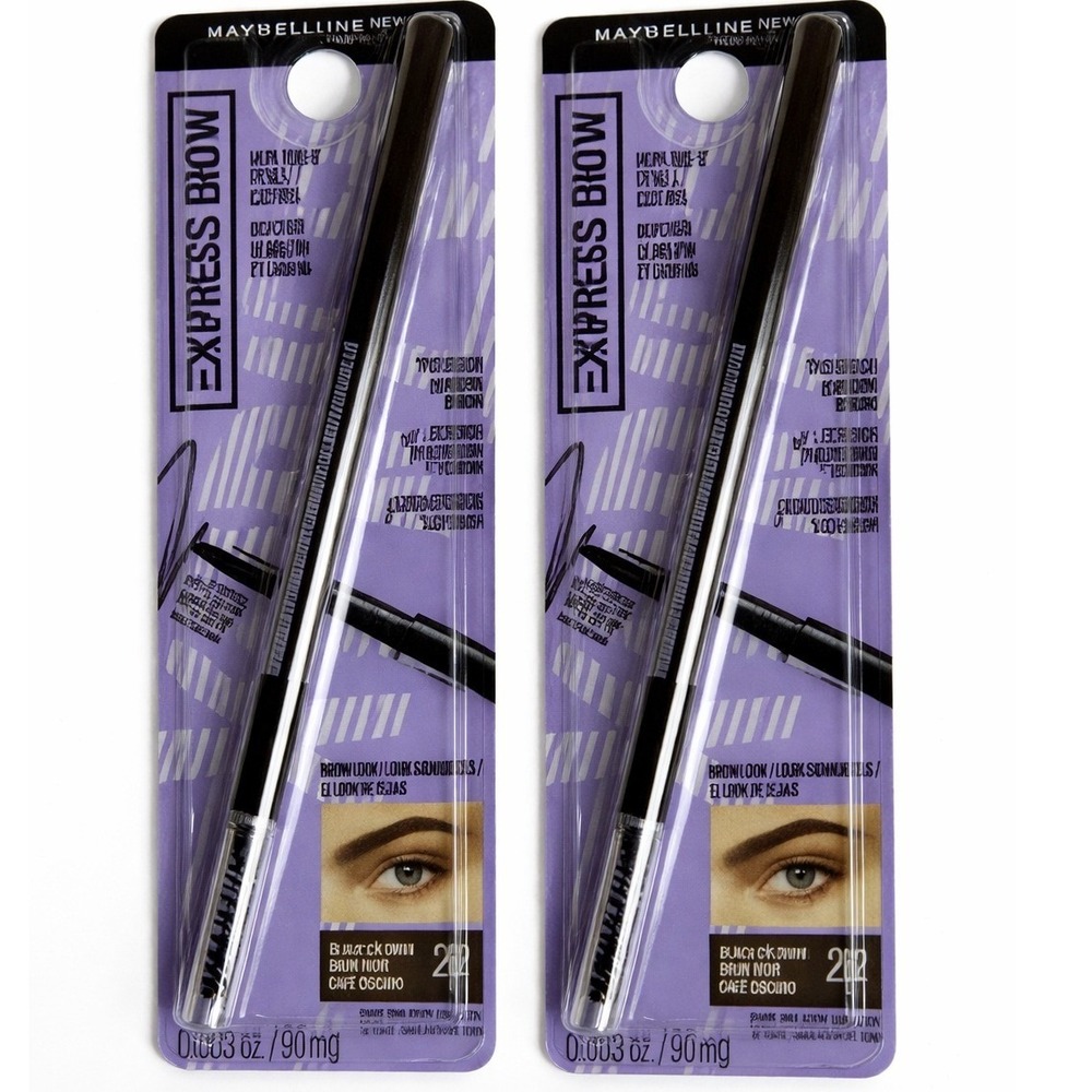Maybelline Express Brow Ultra Slim Pencil Black Brown 262‎ Lot of 2 New